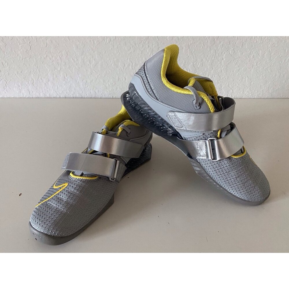 Men’s Sz 9 Nike Romaleos 4 Weightlifting Shoes Gray Yellow CD3463-002